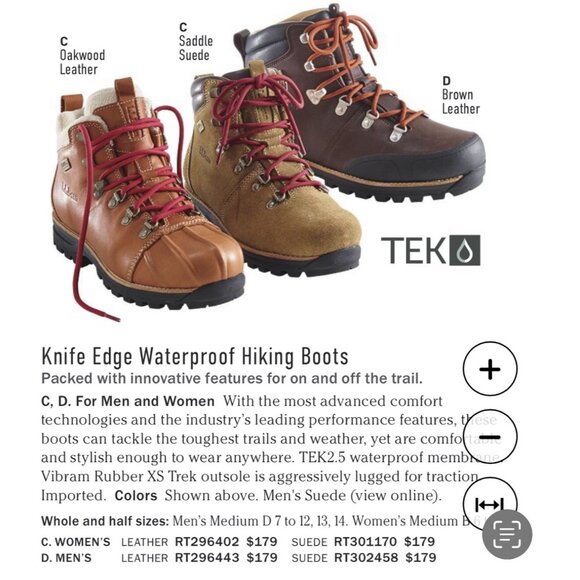 LL Bean Knife Edge Womens 11 Boots Hiking Saddle Suede Waterproof Vibram Lace Up - Picture 6 of 8